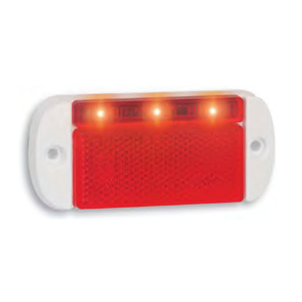 Bakmarkering Vit 3LED Röd