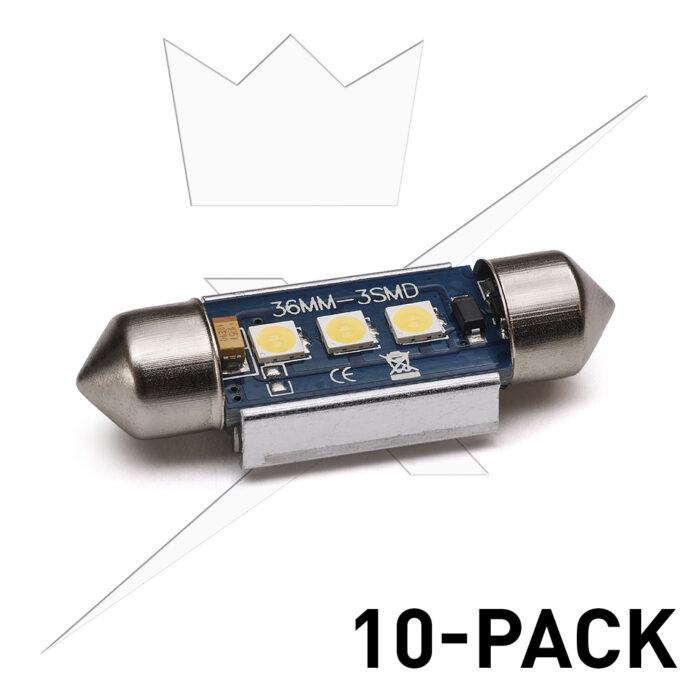 10-Pack 36mm|C5W LED LED 3SMD 6000K|12V