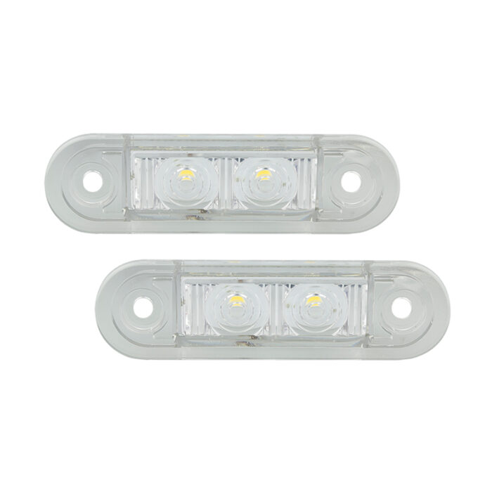 Markeringsljus 2-LED Vit | 12/24V (2-pack)
