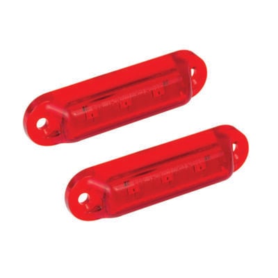 12V Bakmarkeringsljus Röd 16R12 (2-Pack) 58x16mm