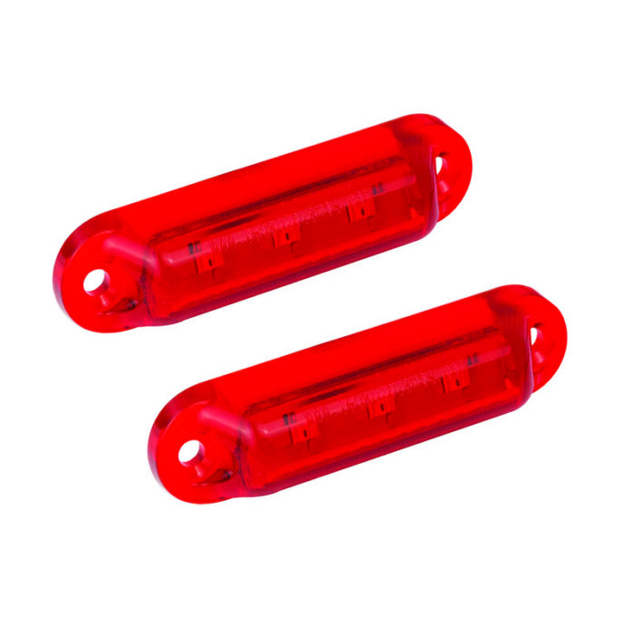 12V Bakmarkeringsljus Röd 16R12 (2-Pack) 58x16mm