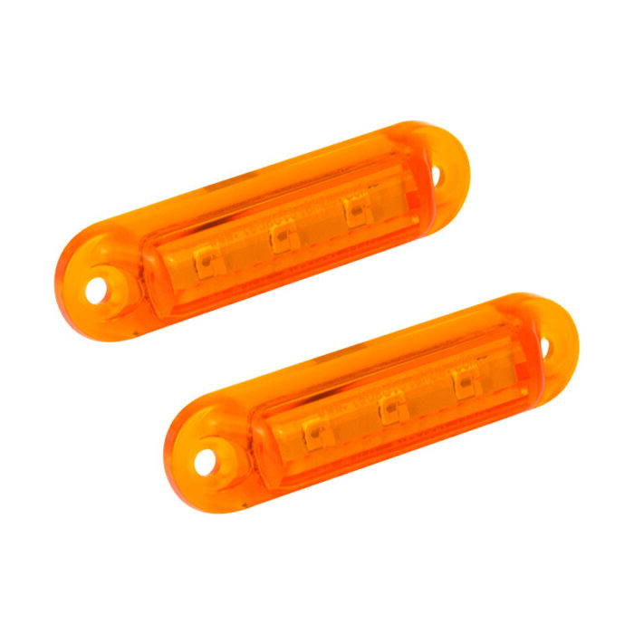 12V Sidomarkeringsljus Amber 16A12 (2-Pack) 58x16mm