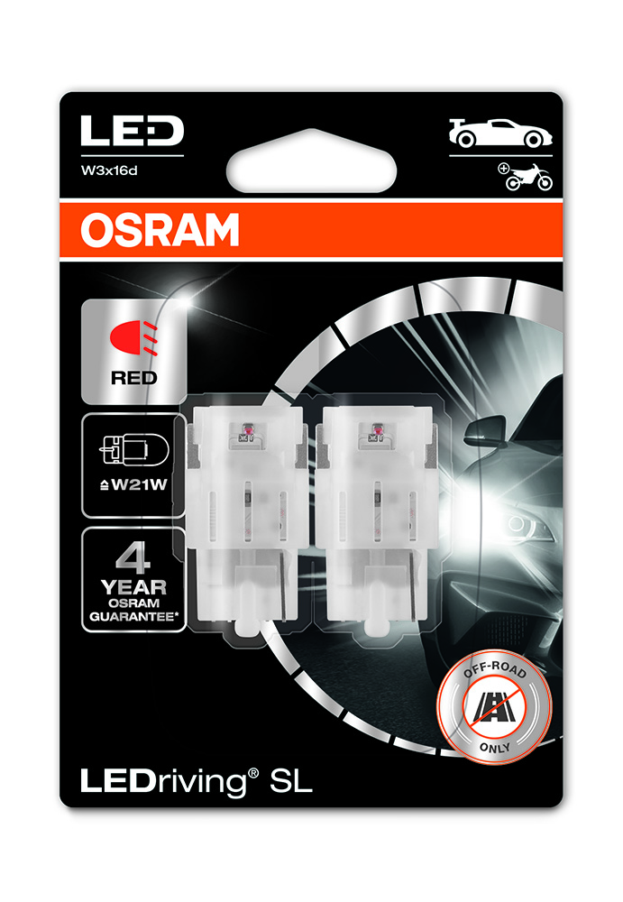 LEDriving® LEDlampa SL W21W | T20 | Röd
