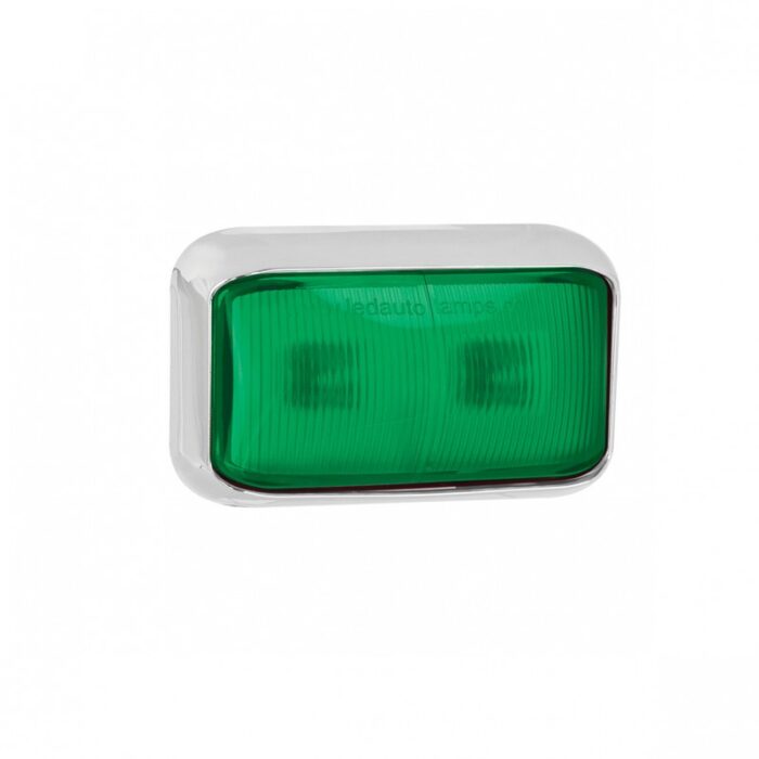 ABS Markeringsljus 2LED Grön Krom