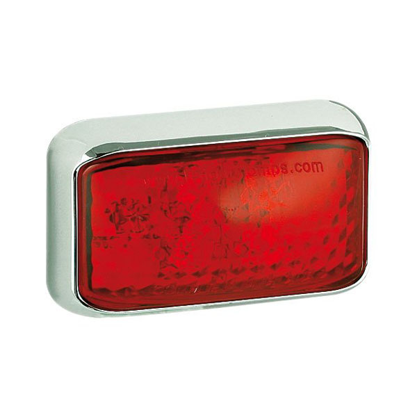 Bakmarkering 4LED Röd Chrome