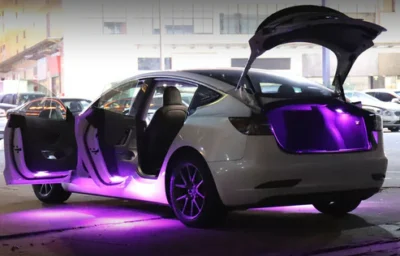 Tesla led lampor lila 2-pack