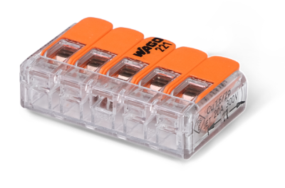 Conector de empalme Wago 221-415 con palancas | 5 conductores