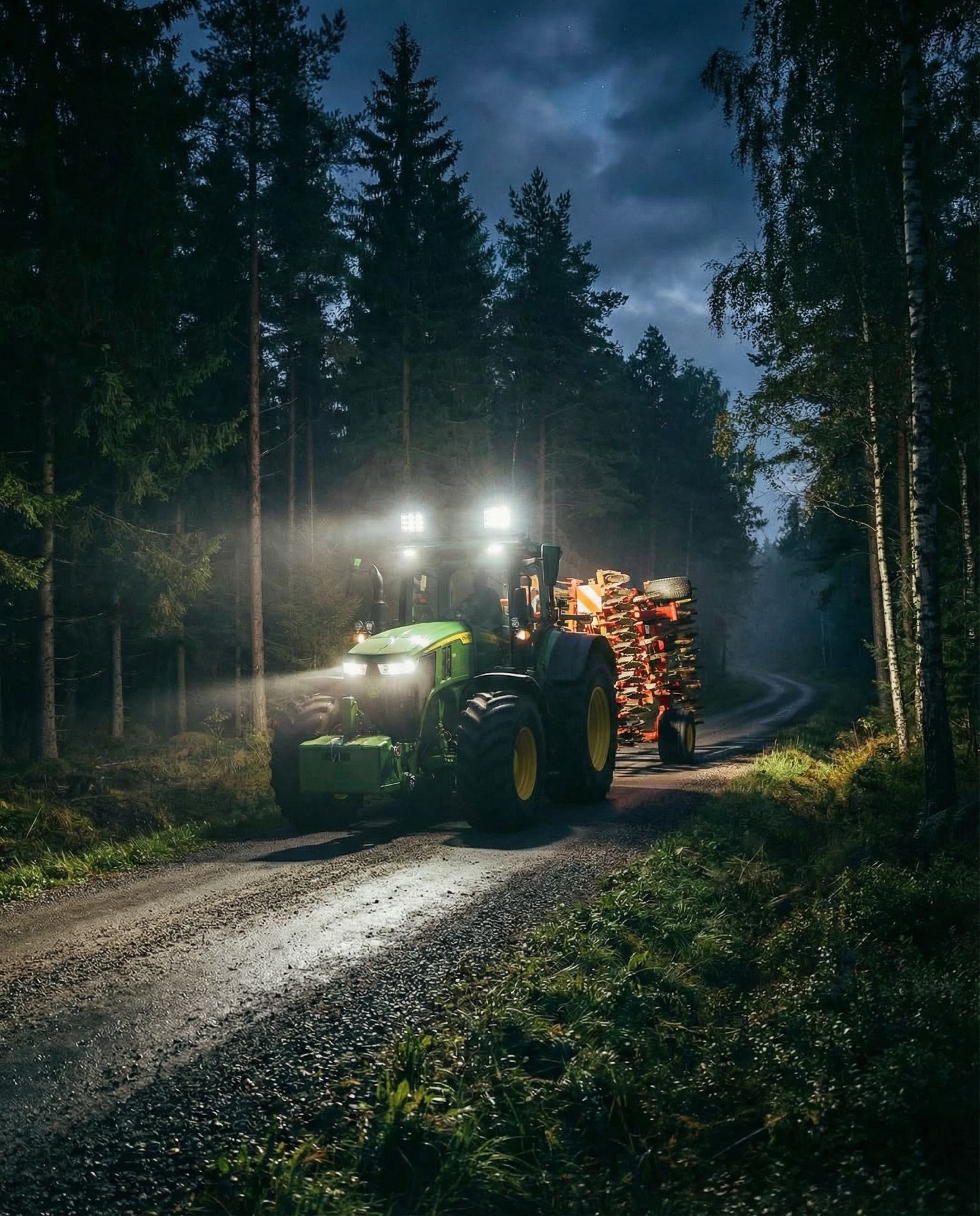 Arbetsbelysning för entreprenad, jord- och skogsbruk