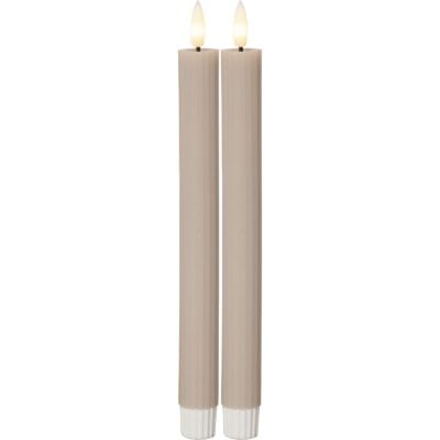 Star Trading LED Antikljus Flamme Stripe 25cm Beige 2-pack
