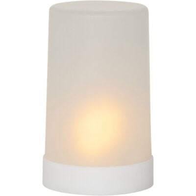 Star Trading - LED Blockljus Flame Candle - 14.5cm - Vit