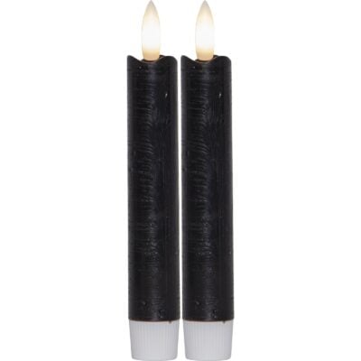 Star Trading LED Antikljus Flamme 15cm Svart 2-pack