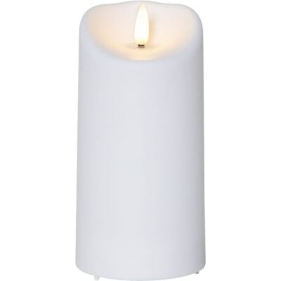 Star Trading - LED Blockljus Flamme 15cm - 15cm - Vit