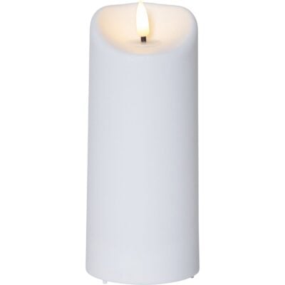 Star Trading - LED Blockljus Flamme - 18cm - Vit