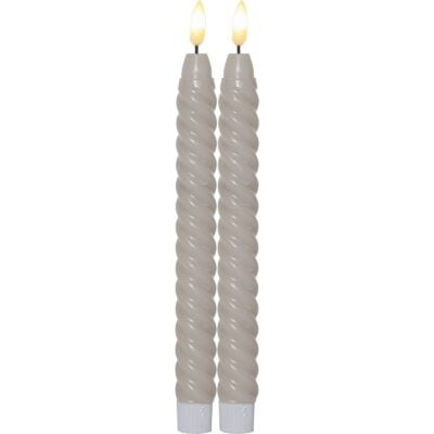 Star Trading LED Antikljus Flamme Swirl 25cm Beige 2-pack