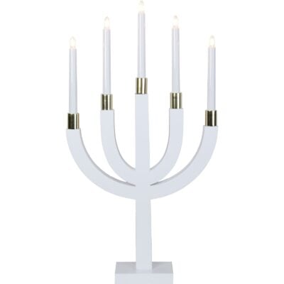 Adventsljusstake Elias - Vit - 67cm