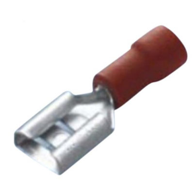 Flad stiftmuffe 1,5 mm² Vinyl Rød 6,3 x 0,8 mm - 10 stk.