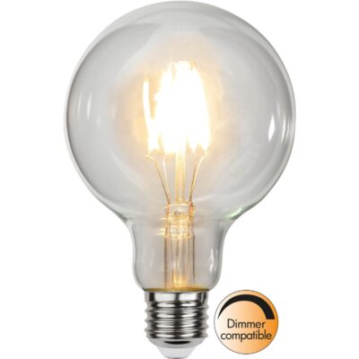 LED-lampa E27 G95 Clear - 4.7w - 2700K - Dimbar