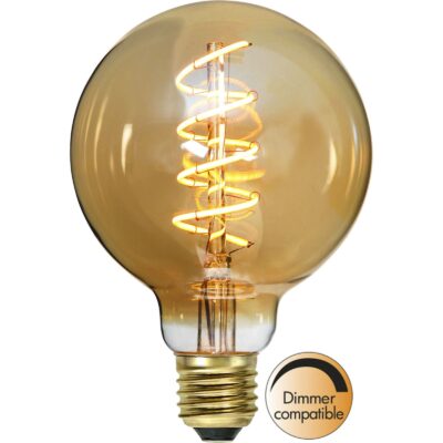 LED-lampa E27 G95 Decoled Spiral Amber - 3.2w - 2000K - Dimbar