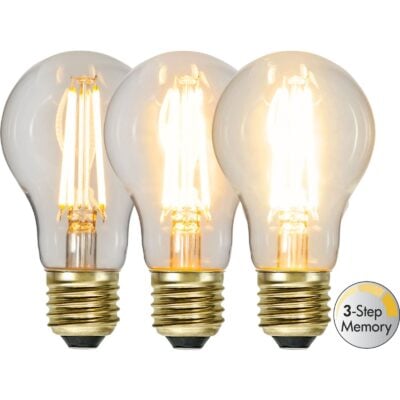 LED-lampa E27 A60 Soft Glow 3-step memory - 6.5w - 2100K - 3-Step-Dim (Memory)