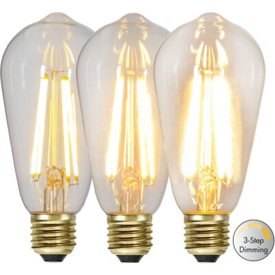LED-lampa E27 ST64 Soft Glow 3-step - 6.5w - 2100K - 3-Step-Dim