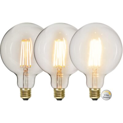 LED-lampa E27 G125 Soft Glow 3-step - 6.5w - 2100K - 3-Step-Dim