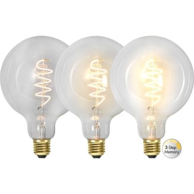 LED-lampa E27 G125 Decoled Spiral Clear 3-step memory - 4.0w - 2100K - 3-Step-Di