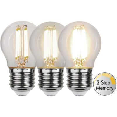 LED-lampa E27 G45 Clear 3-step memory - 4.2w - 3000K - 3-Step-Dim (Memory)