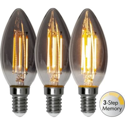 LED-lampa E14 C37 Soft Glow Smoke 3-step memory - 2.9w - 2200K - 3-Step-Dim (Mem