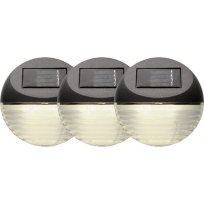 Star Trading - Solcellsbelysning - Solcellsvägglykta 3-p Fency - Brun - 11cm