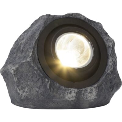 Star Trading - Solcellsbelysning - Solcellsdekoration Rocky - Grå - 16cm