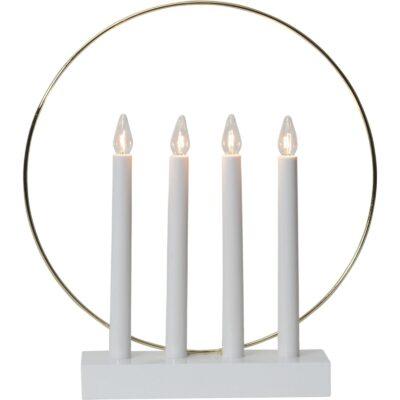 Adventsljusstake Glossy - Vit - 35cm