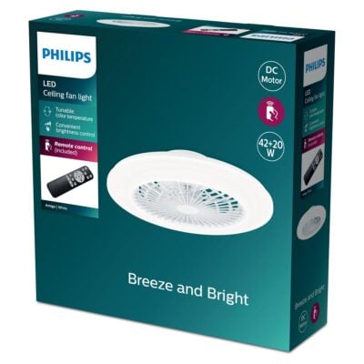 Lámpara de techo Philips Amigo con ventilador 25W+60W