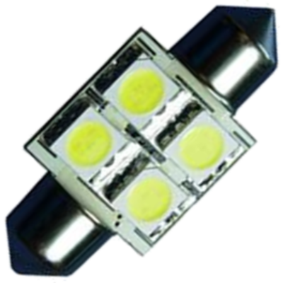 Spollampa 12V/24V 0.7W 31mm Röd LED