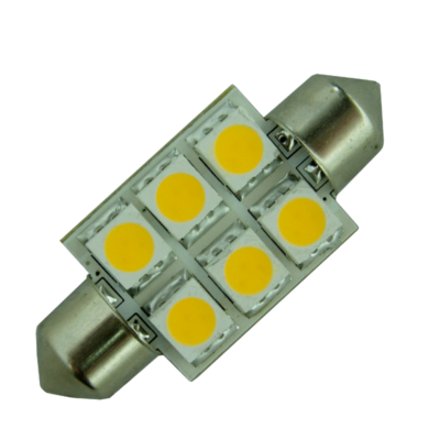 Spollampa 12V/24V 1W 37mm LED